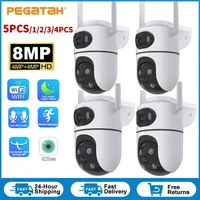 1-5PCS 4K 8MP Dual Lens Wifi Camera Outdoor PTZ Night Vision Human Detection Track Alarm Security Protection Surveillance IP Cam