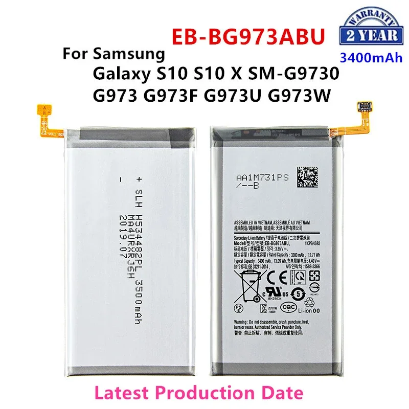 

Brand New EB-BG973ABU 3400mAh Battery For Samsung Galaxy S10 S10 X SM-G9730 SM-G973 G973F G973U G973W Mobile Phone