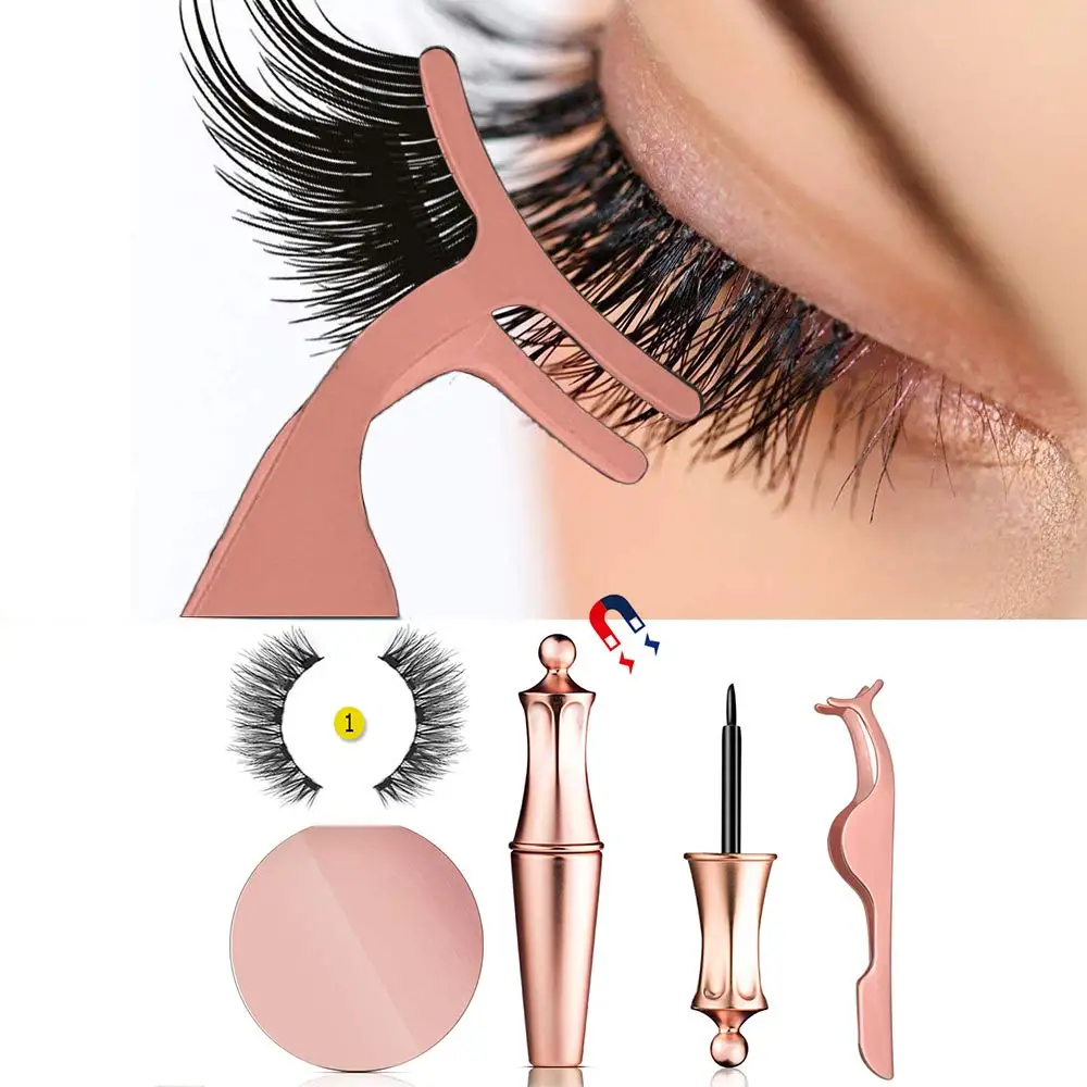 Magnetic False Eyelashes No Glue Full Eye 5 Magnet Reusable Fake Eyelashes Natural Eyelashes Extension Magnetic Kit - Mascara - AliExpress