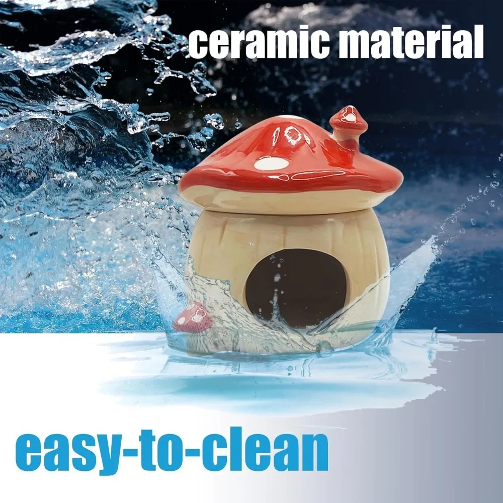 Mushroom Ceramic Hamster Hideout 4