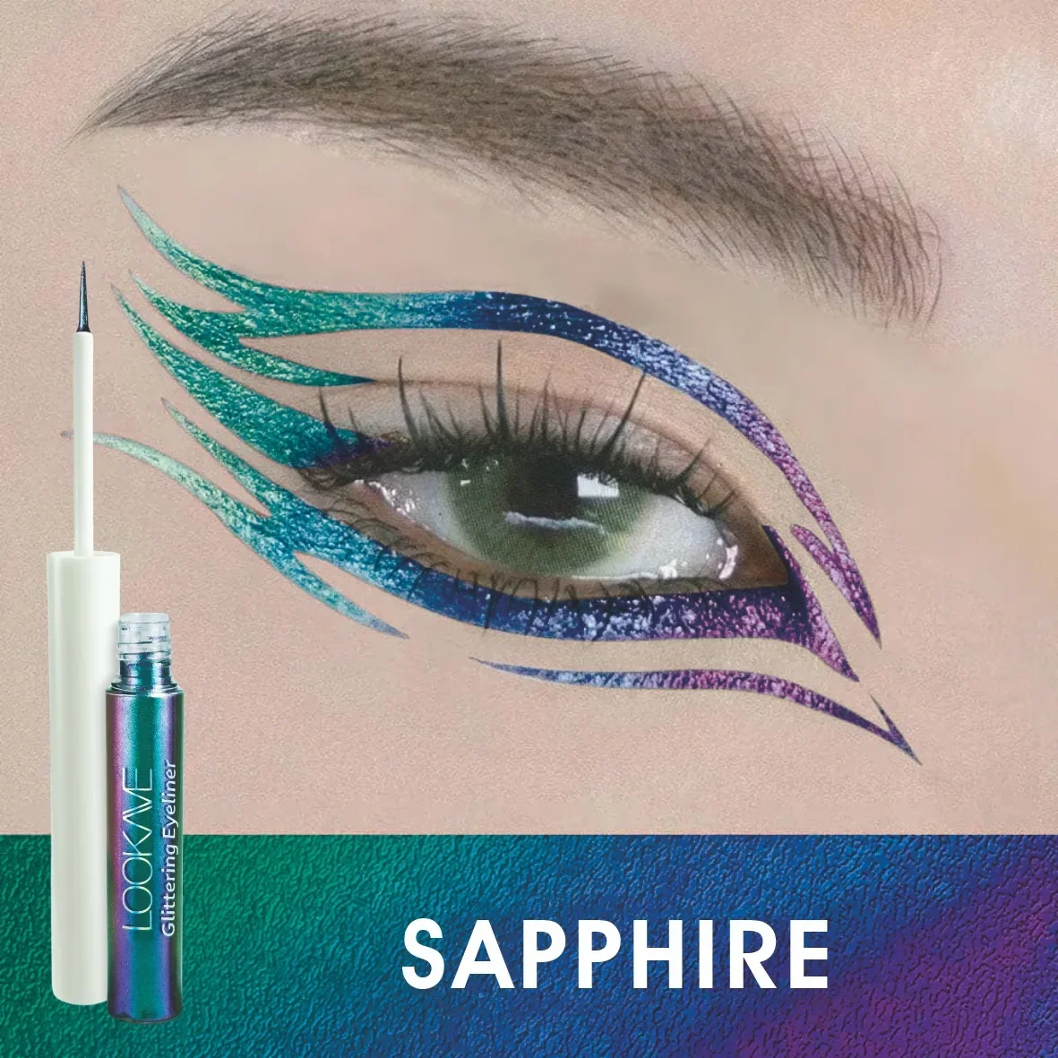 Shiny Chameleon Green Liquid Eyeliner Metallic Eyeshadow Multicolor Eye Liner Pearlescent Polarized Glitter Eye Pigment Makeup 6