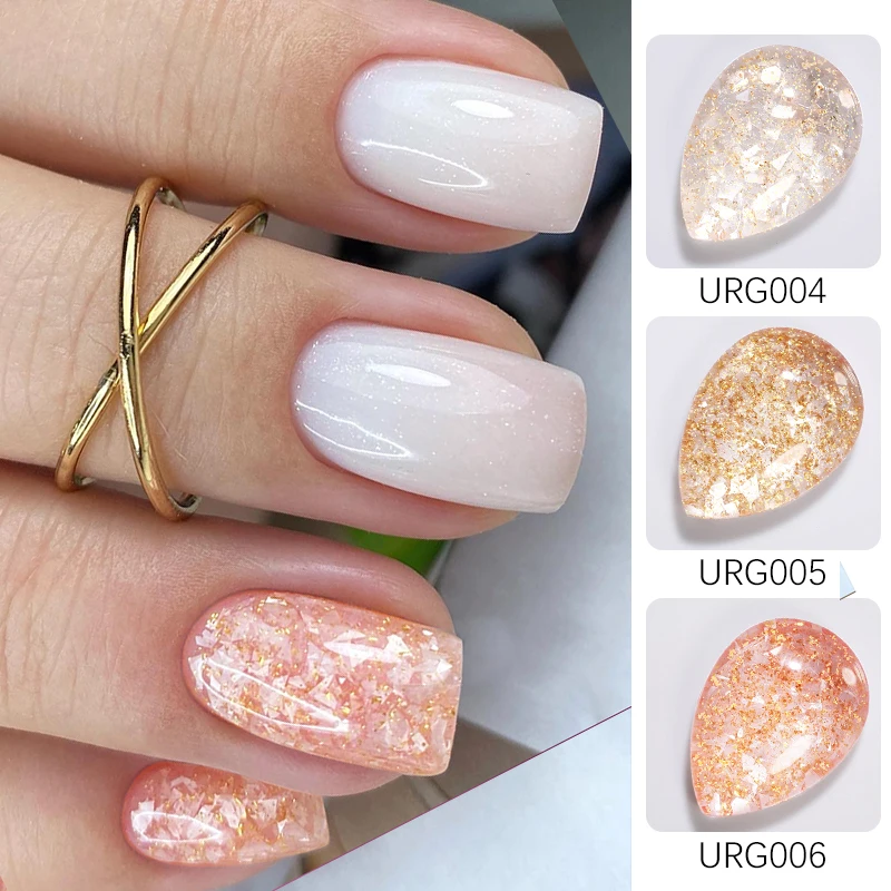 UR SUGAR-Verhéritage à Ongles Gel UV LED à Paillettes Dorées, Platine Brillante, à Tremper, Semi-continu, Manucure, 7ml