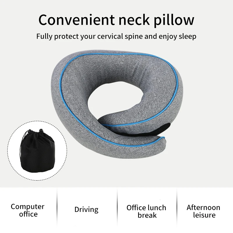 YOMDID New U-Shaped Memory Foam Neck Pillow Cervical Vertebra Travel Portable Noon Break Pillow Healthcare Sleep Camping Pillow 3