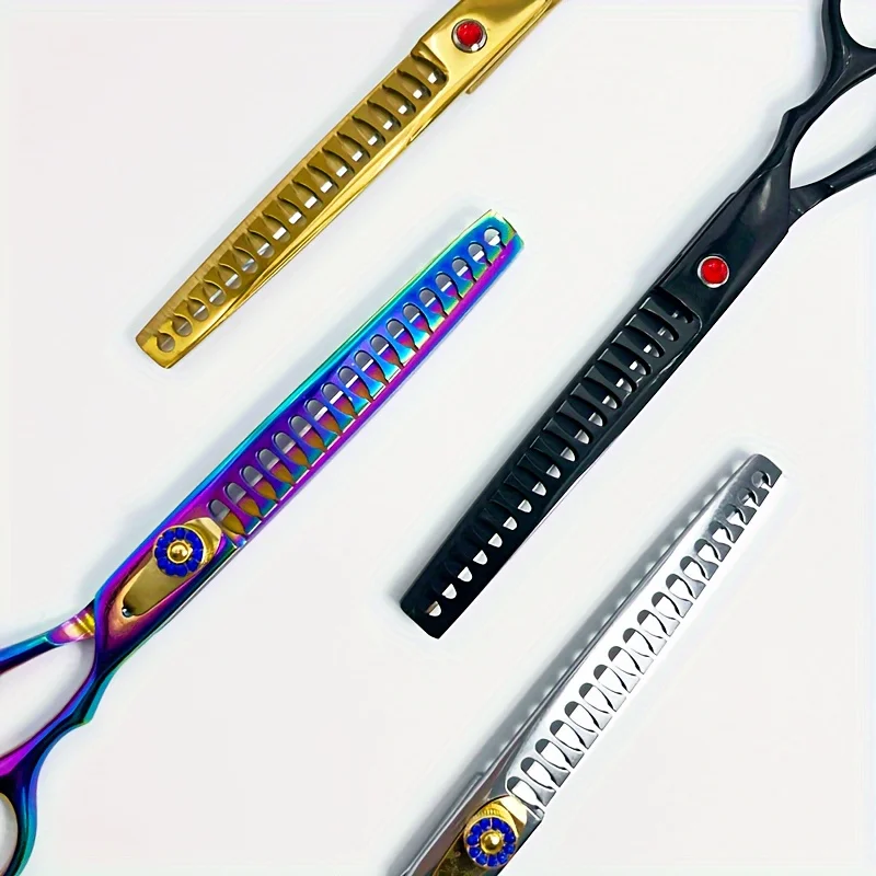 8.0 Inch Pet Barber Accessories High-end Gemstone Tooth Thinning Scissors Pet Grooming Scissors