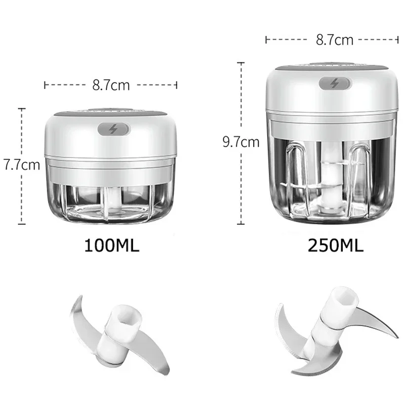 Electric Mini Garlic Masher Blender USB Food Vegetable Processor Chili Chopper Masher Machine Meat Masher Garlic Mixer Foy Home 6