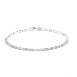Elegant Sterling Silver Tennis Bracelet with Zirconia - Perfect Anniversary Gift - 17cm (Silver)