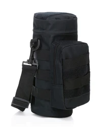 Black Water Bottle Pouch Hydration Carrier for Outdoor Travel Activities with Adjustable Shoulder Strap bags   backpack