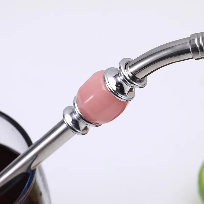 Doppelseitiger Filters troh löffel Edelstahl Yerba Mate Bombilla Stroh mit Bürste langen Griff Rühr löffel Küchengeräte – Detail 4