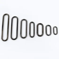 Set of 20 Oval Metal O Rings for DIY Accessories and Crafting (GunBlack)