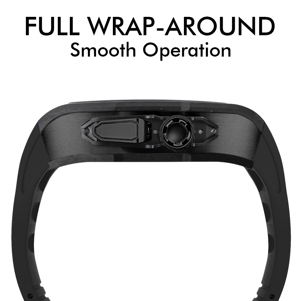 Apple Watch Ultra 49m 탄소 섬유 케이스 스트랩, iWatch Ultra 2 용 수정 키트, 불소 고무 금속 고급 보호 케이스