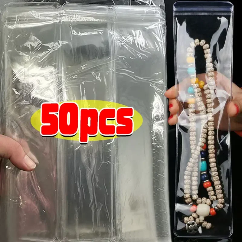 Set of Transparent PVC Jewelry Pouches - Anti-Oxidation Zip Storage Bags for Necklace Display and Protection