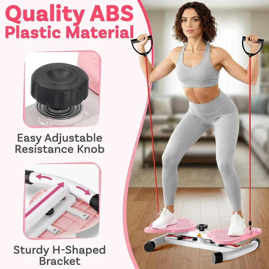 Waist Twister Machine Exercise with 5 Resistance Bands, Ab Twister Board for Weight Loss, Waist Twister with 300lbs Capacity, No