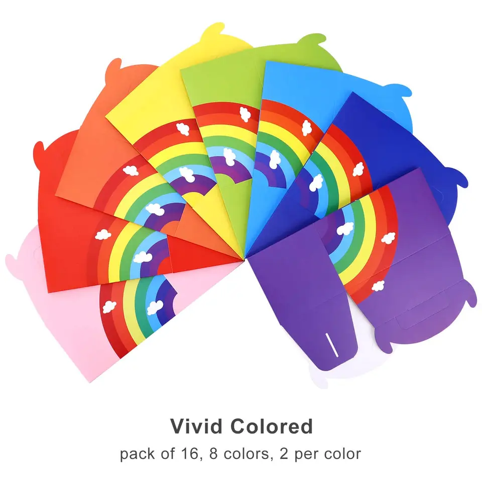 INHEMING 20 scatole di carta per torte, scatole regalo di colore arcobaleno, carta kraft per matrimoni, compleanni, battesimi, feste, pasticcini