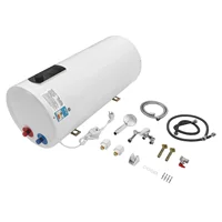 NOUVEAU Chauffe-eau électrique 100L, 2000W, avec écran LED, réservoir d'eau chaude suspendu, réglage du thermostat, blanc 5