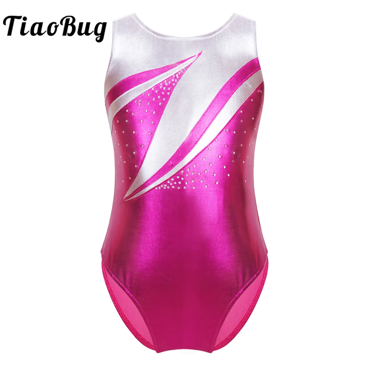

Girls Ballet Leotard Gymnastics Bodysuit Dancewear Metallic Sleeveless Athletic Practice Jumpsuit Unitard Ice Skating Dance Wear