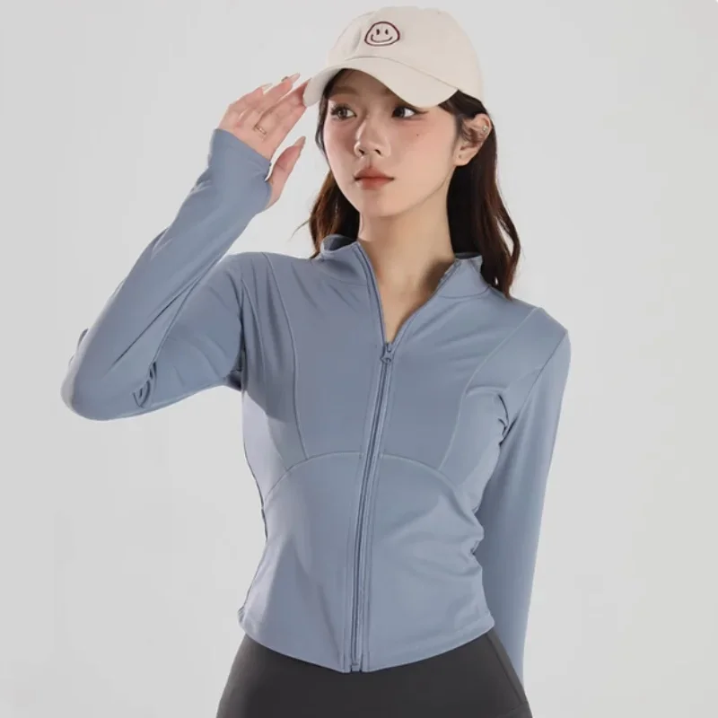 Yoga jacket women's spring and autumn breathable professional sports top running training suit long sleeved zipper fitness suit