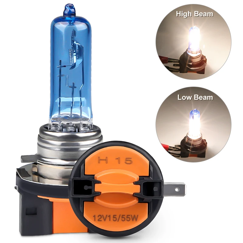 

Automotive Headlamp Xenon Gas Auto Parts Headlight H15 12V 55W Ultra Car Lights High Low Beam Bulbs Halogen Bulb High Light