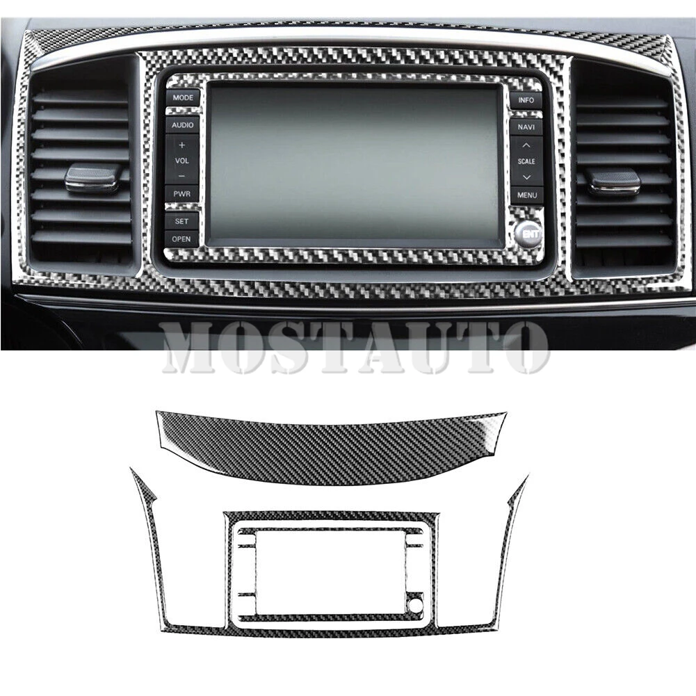 

Для Mitsubishi Lancer Evo, мягкая внутренняя центральная консоль из углеродного волокна, панель GPS-навигации, отделочная крышка 2008-2015, 3 шт. (2 цвета)