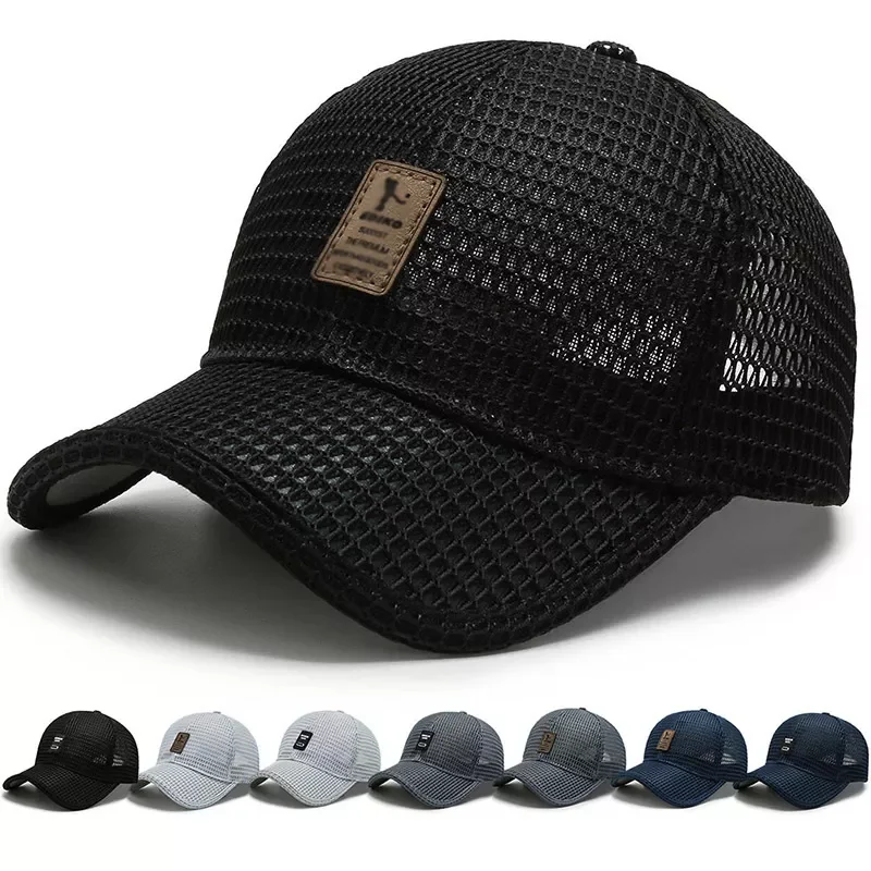 

Summer Caps Men's Mesh Baseball Cap Breathable Visors Hat Outdoor Fishing Hats Plain Weave Gorras Snapback Sports Cap