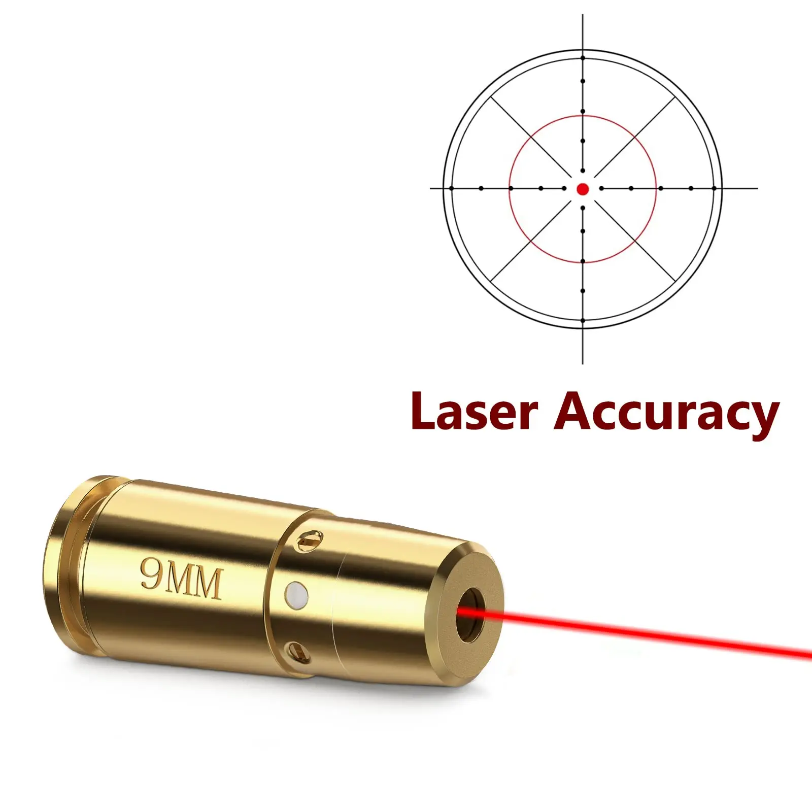 EZshoot Class IIIA Red Bore Sight Laser 9mm Cal Comptiable with Handgun Rifle Picatinny Mount with Extra Batteries Hunting