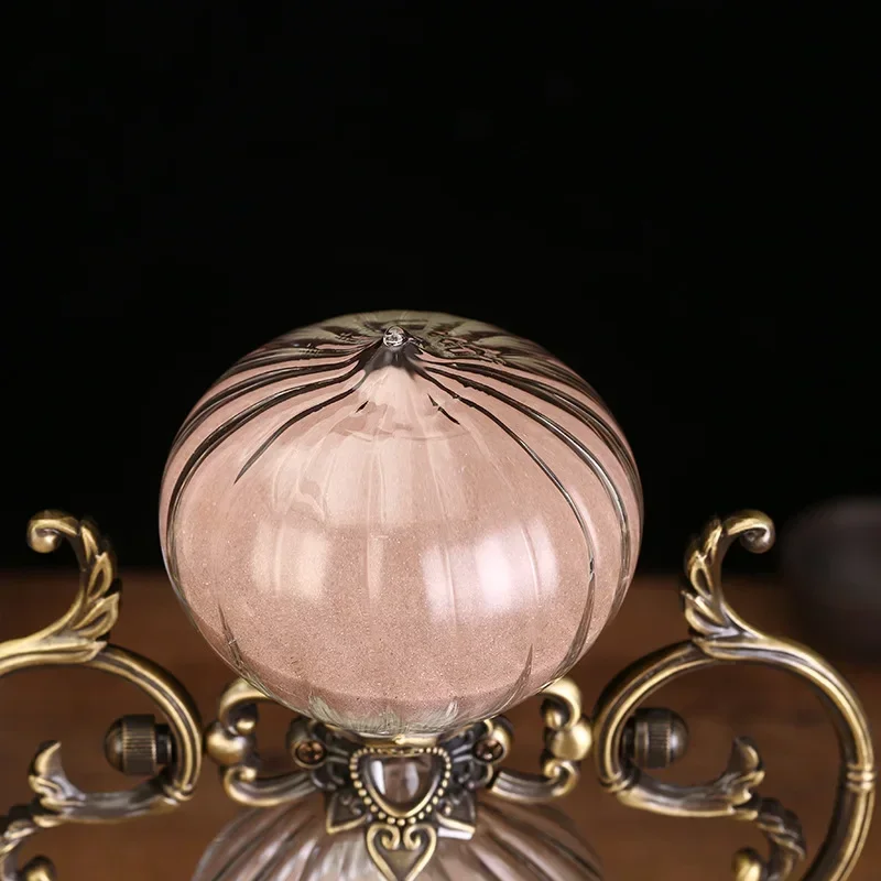 Hourglass 30 60 Minute Love Engraving Rotating Metal Sand Timer Antique Sand Clock Glass Sandglass Gifts Desk Wedding Decor