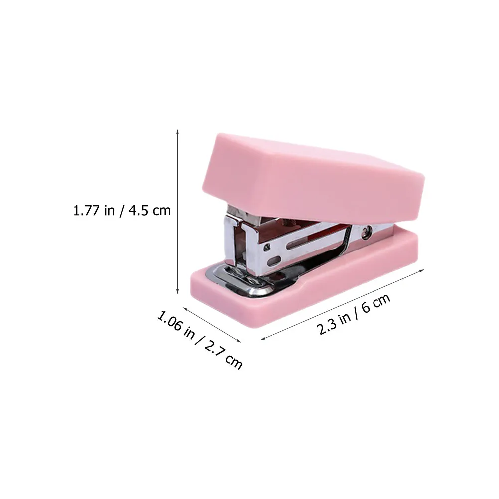 3Pcs 휴대용 소형 스테이플러 금속 미니 핸드헬드 스테이플러 사무실 학교 데스크탑 종이 바인딩 크리 에이 티브 스테이플러 부드럽고 잡동사니 없는 스테이플러