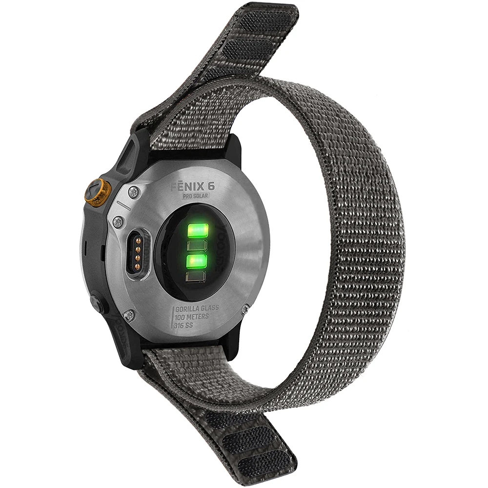 Achetez Pour Garmin Fenix ​​7 / Fenix ​​6 Pro / Forerunner 935/945 22 mm  Smart Watch Bandle de Bracelet en Nylon Réglable - le Noir de Chine