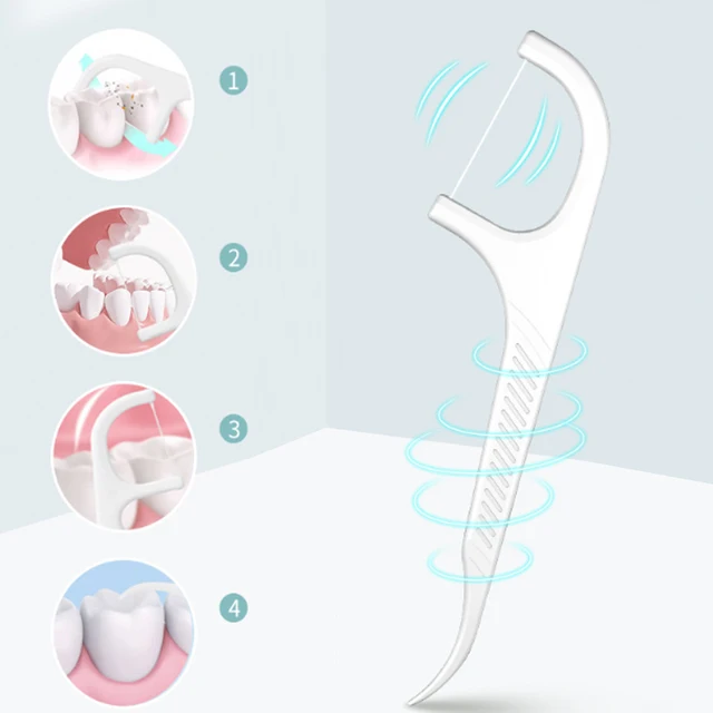 100PCS Dental Floss Dental Floss Picks Clean Between Teeth Interdental Brush Toothpick Floss Picks Oral Hygiene Care 2