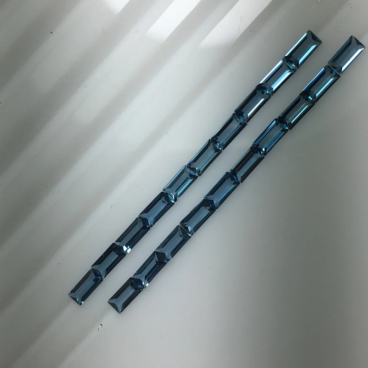 Natural London Blue Topaz Rectangle Cut 2x4mm Small Size Gemstones Jewelry DIY Making Stone