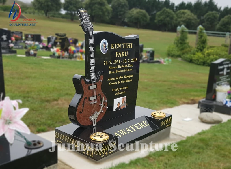 Unique Design Granite Guitar Headstone Tombstone Monument for Sale