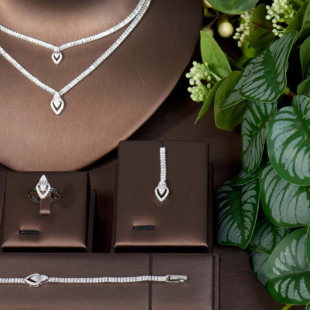 طقم مجوهرات دمعة حفلات زفاف