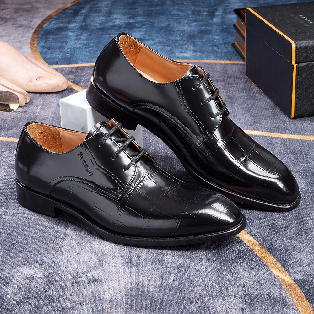 Formelle Oxford-Schuhe für Herren, komplett aus Rindsleder, hochwertige Außensohle aus echtem Leder, handgenäht, für Arbeit, Bankette, Hochzeiten – Detail 5