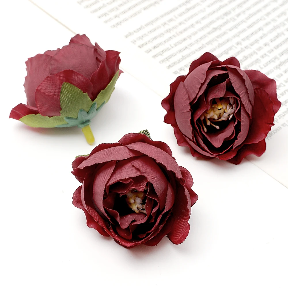 10/20 Stücke 4 cm Rose Knospe Künstliche Blumen Köpfe Hochzeit Dekoration Wohnkultur Kranz Scrapbooking Handwerk Gefälschte Blumen Zubehör – Detail 17