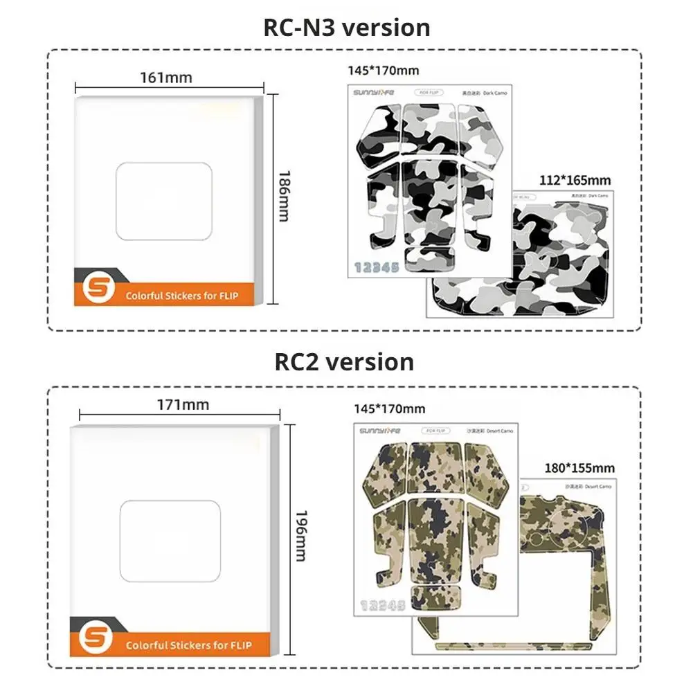 Decorative Sticker Kit For DJI Flip/RC 2/RC N3 Cool Decorative Stickers Anti-scrach Protective Flim For DJI Flip/RC 2/RC N3 Tool