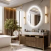 LED Bathroom Mirror Backlit Round Vanity Mirror with Lights Wall Mounted Anti-Fog Lighted Bathroom Mirror Dimmable Makeup Mirror 3