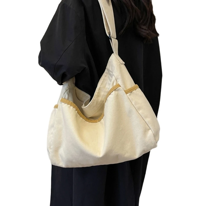 

Просторная и модная сумка-мессенджер. Холщовые сумки через плечо в винтажном стиле для студентов.