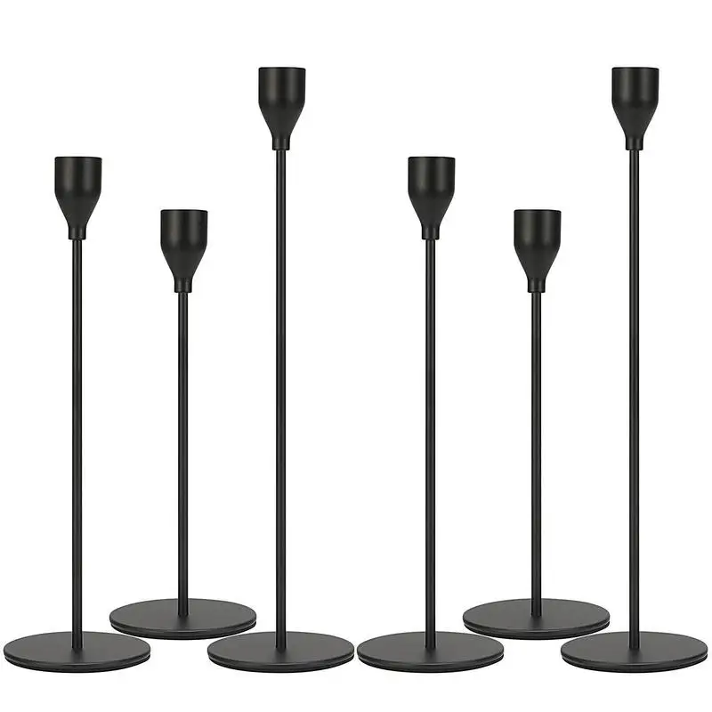 Tall Candle Holder 3 PCS Candle Holder Set Taper Candle Holder Iron Candlestick Holders Stable And Anti-Slip Candle Holder For