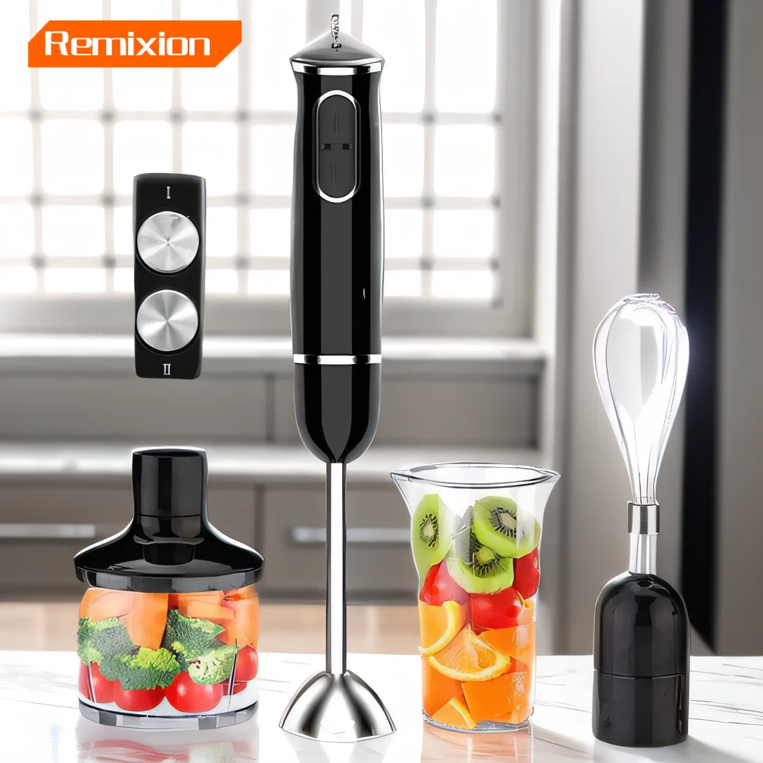 

4 in 1 Electric Stick Hand Blender 500W Food Processor 2 Mix Speed Egg Whisk Mixer Juicer Meat Grinder Handheld Stick Mixer Set