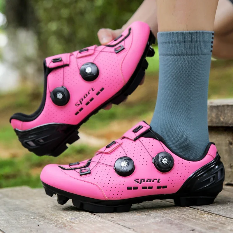 New Cycling Shoes Mtb Women Pink High Quality Non-slip Self-locking Road Bike Shoes Men Triathlon Outdoor Sports Cycling Boots47