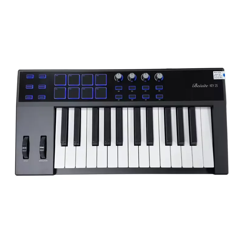 Portable USB MIDI Keyboard Controller 25 Keys Drum Pad Beat Maker Digital Piano Organ Music Keyboard China Factory