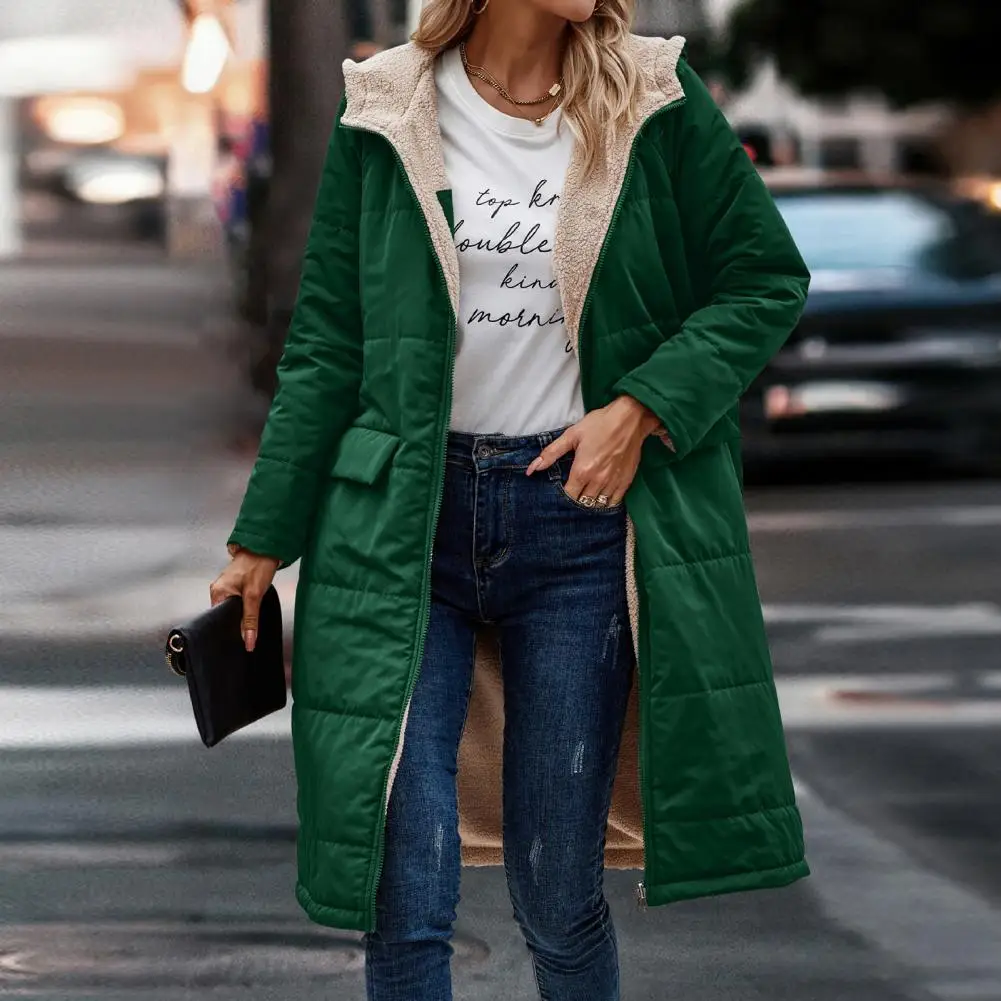 Women Parka Fashion Long Coat Wool Liner Hooded Parkas 2023 New Winter Jacket Slim with Fur Collar Warm Snow Wear Padded Clothes