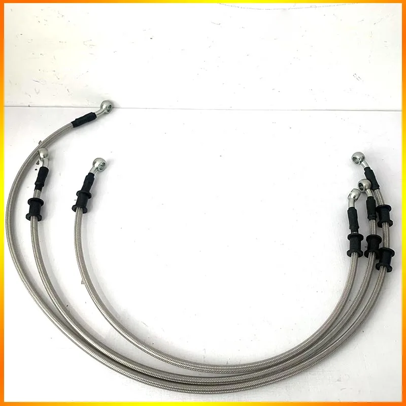 Motorcycle Brake Hose Lengh 400mm-1500mm Hydraulic Brake Hose Universal Brake Hose Line Steel Cable Banjo Head Both Sides 28 &deg; For Motorcycle