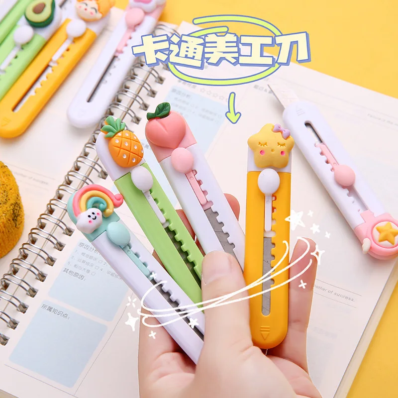 Cute Cat Paw Cloud Star Portable Utility Knife Wrapping Box Paper Envelope Cutter Pocket Letter Opener School Blade Stationery utility knife paper cutter mail opener unboxing knife pocket folding knife craft cutting knife