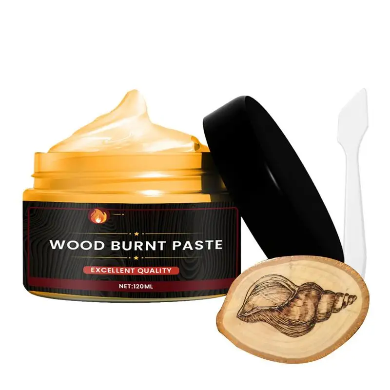 

Wood Burning Cream Burn Paste Easy To Apply Heat Sensitive Wood Burning Gel Multifunctional DIY Pyrography Accessories