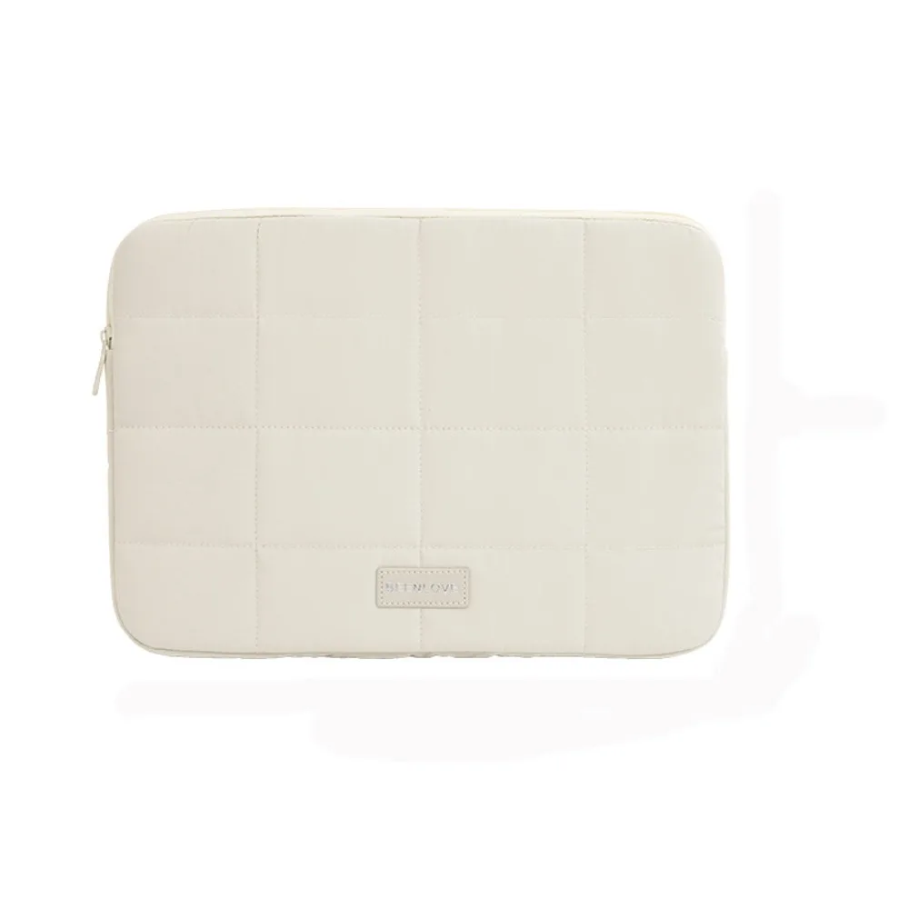Quilted Shockproof Ultralight Tablet Sleeve - Wear-Resistant Travel Case, Solid Color, Fits 14-15.6 Inch Devices