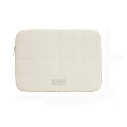 Quilted Shockproof Ultralight Tablet Sleeve - Wear - Resistant Travel Case, Solid Color, Fits 14 - 15.6 Inch Devices (Beige - 15.6inch)
