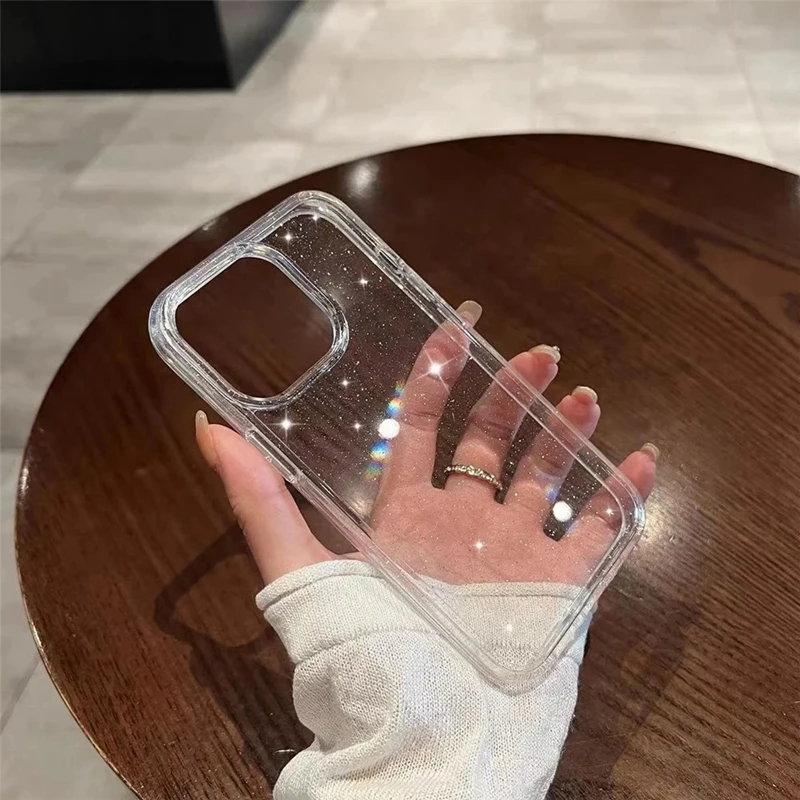 Bling Glitter Clear Case For iphone 6 6s 7 8 Plus X XS XR 11 12 13 14 Pro Max MiNi Shockproof Transparent Soft Cover Case phone case silicon cell phone case cell phone case cell phone
