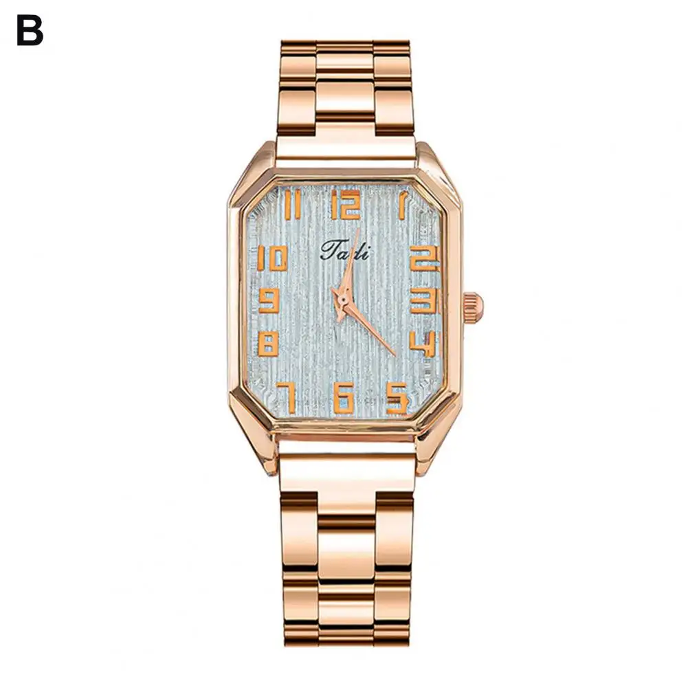 

High Accuracy Wristwatch Elegant Stainless Steel Women's Watch with Rectangle Dial Quartz Movement Fashion Jewelry for Ladies