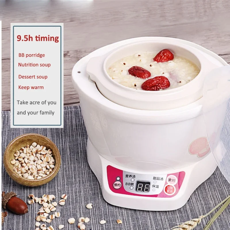 0.7L  Slow Cooker DDZ-7B Mini Smart Baby's Food Cooker Ceramic Timing Stewing Tonic Soup Porridge Bird's Nest Stew Pot 2