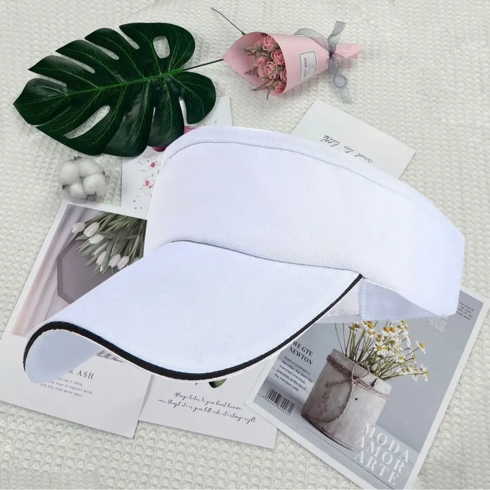 Sun Visor Summer Breathable Air Sun Hats Empty Top Adjustable Tennis Sunscreen Cap Cotton UV Protection Running Cap Golf Hiking tennis caps